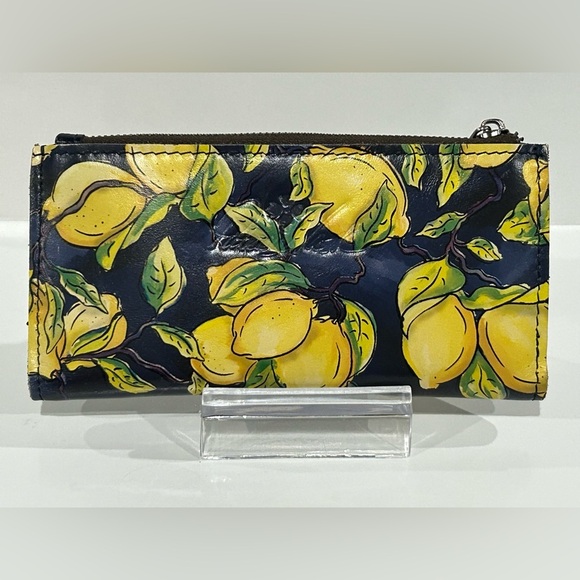 Patricia Nash Lemon Print Leather Wallet Clutch - Picture 4 of 8